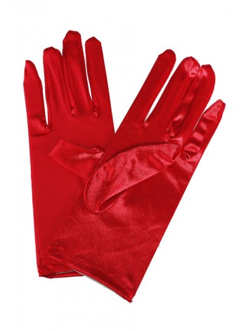 Satin red gloves