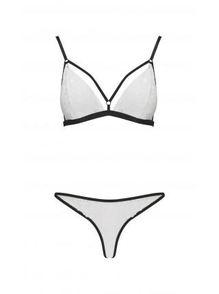 Комплект белья ORIHIME SET white L/XL - Passion: стрэпы: лиф и трусики