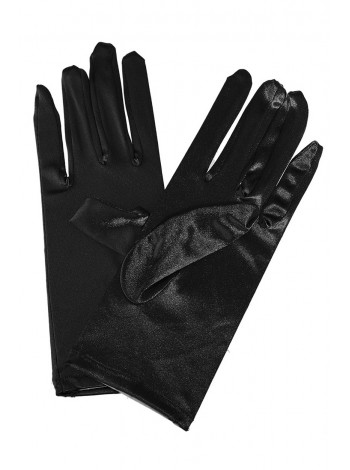 Satin black gloves