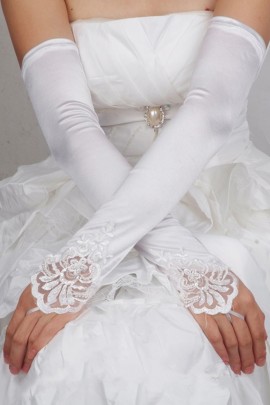 White long gloves