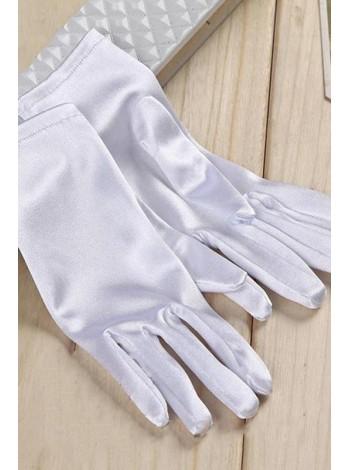 Атласные белые перчатки