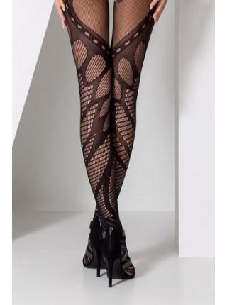 Sexy bodystocking tights Passion S007 black, beautiful fishnet tights with a cutout