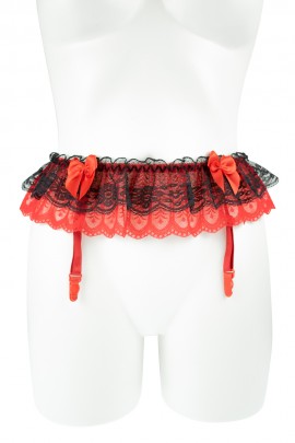 Belt for stockings with red bows