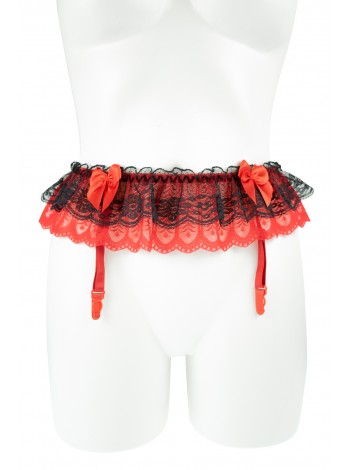 Belt for stockings with red bows