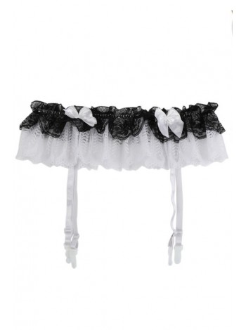 Belt for stockings with white bows