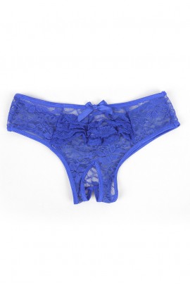 Сині трусики з вирізом в інтимній зоні