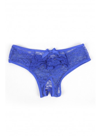 Blue panties with a cut in an intimate zone