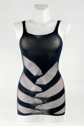 Black grid dress with cutouts