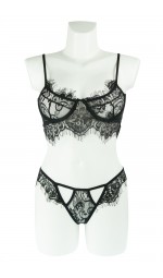 Черный эротичный комплект белья