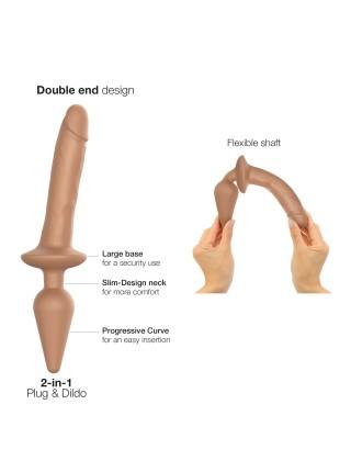 Анальна пробка з дилдо 2в1 Strap-On-Me SWITCH PLUG-IN REALISTIC DILDO Caramel S, діаметр 3,3/2,9 см