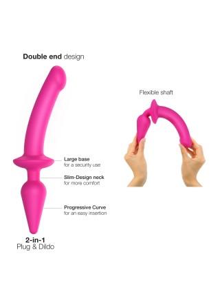 Анальна пробка з дилдо 2в1 Strap-On-Me SWITCH PLUG-IN DILDO Fuchsia L, діаметр 4,5/3,4 см
