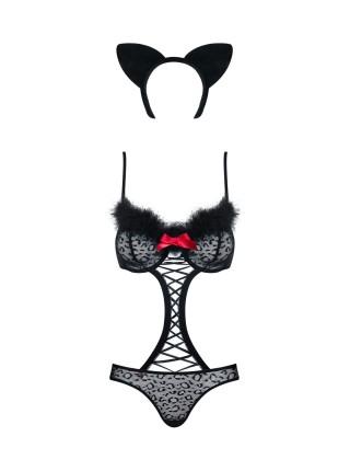 Костюм кошки Gepardina черный Obsessive L/XL