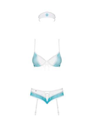 Костюм медсестры голубой Obsessive 834-CST-6 L/XL