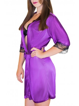 Purple satin robe