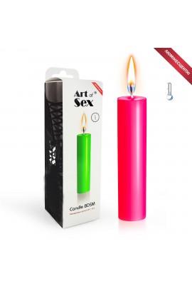 Розовая свеча восковая Art of Sex size M 15 см низкотемпературная, люминесцентная