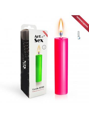 Розовая свеча восковая Art of Sex size M 15 см низкотемпературная, люминесцентная
