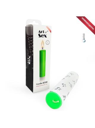 Green wax candle Art of Sex size M 15 cm low-temperature, luminescent