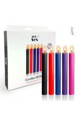 A set of wax candles Art of Sex Thin 10 cm (5 pcs), low temperature, thin