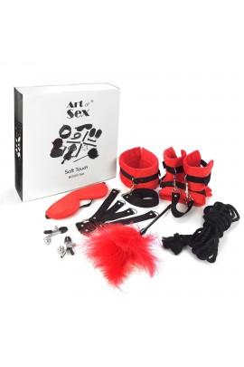 Набор БДСМ Art of Sex - Soft Touch BDSM Set, 9 предметов, Красный
