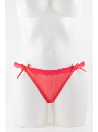 Красные сексуальные трусики с вырезом