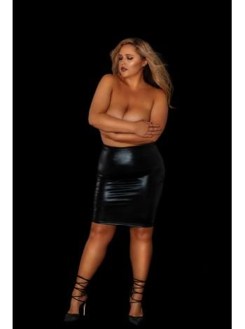 Skirt under latex with a transparent mesh at the back Depraved Angelica size XXL