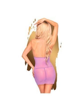 Minischny with lace bodice and penthouse stings - Bedtime Story Purple L/XL