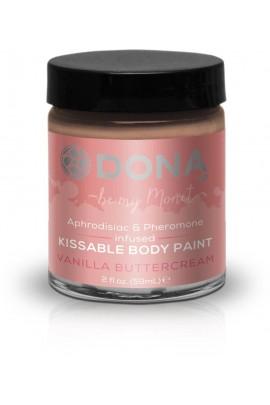 Краска для тела Dona Kissable Body Paint - VANILLA BUTTERCREAM с феромонами и афродизиаками, кисть