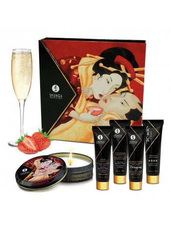 Подарунковий набір Shunga GEISHAS SECRETS - Sparkling Strawberry Wine: Полуничне шампанське