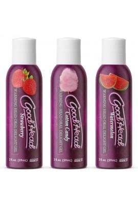 Разогревающие гели для орального секса Doc Johnson GoodHead – Warming Head (клубника, сладкая вата,