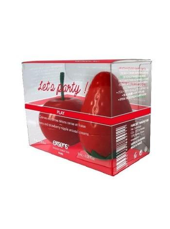 Set of edible exciting creams for Nipples Exsens Lets Party with coconut butter and Shi, 2x8 ml
