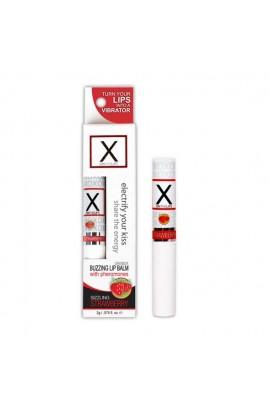Stimulating lip balm unisex Sensuva - X on the Lips Strawberry with Pheromones, Club