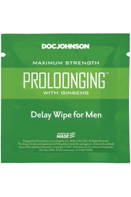Пролонгирующая салфетка с экстрактом женьшеня Doc Johnson Delay Wipe For Men