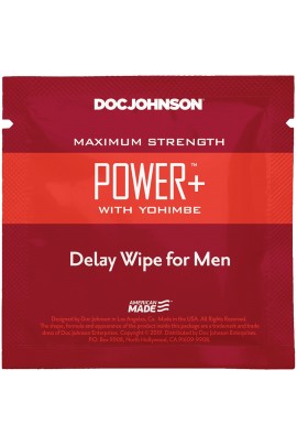 Пролонгуюча серветка з екстрактом йохимбе Doc Johnson Power + Delay Wipe For Men
