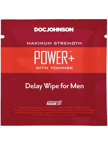 Пролонгуюча серветка з екстрактом йохимбе Doc Johnson Power + Delay Wipe For Men