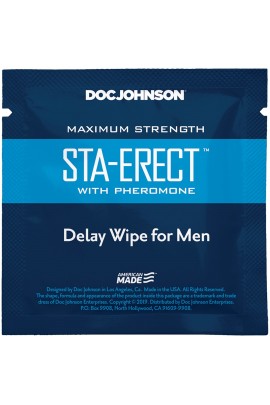 Пролонгирующая салфетка с феромонами Doc Johnson Sta-Erect Delay Wipe For Men
