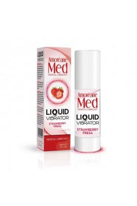 Lubricant effect of vibration Amoreane Med Liquid Vibrator Strawberry, 30ml