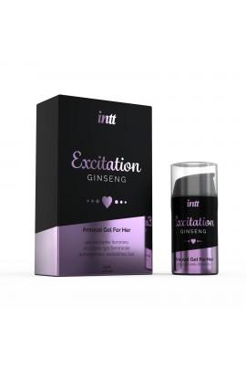 Возбуждающий гель Intt Excitation с экстрактом женьшеня и эффектом вибрации, 15мл
