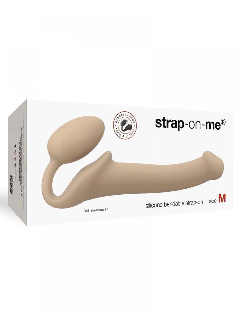 Безремневой страпон Strap-On-Me Flesh размер M, диаметр 3,3см - купить в секс шопе с доставкой в Северодонецк, Вараш, Запорожье и др. города Украины.