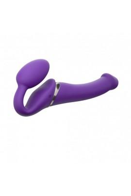Безремневий страпон з вібрацією Strap-On-Me Vibrating Violet M діаметр 3,3 см, пульт ДК, регулюється