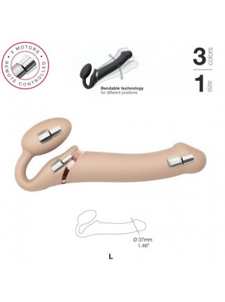 Безремневий страпон з вібрацією і пультом управління Strap-On-Me Vibrating Flesh L