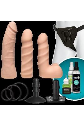 Set for strapon Doc Johnson Vac-U-Lock Dual Density Starter Set Vanilla, diameter 2x3,8cm, 5.1cm