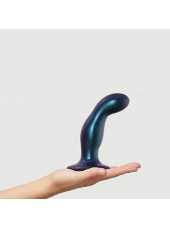 Дилдо Strap-On-Me DILDO PLUG SNAKY METALLIC BLUE, розмір M, діаметр 4 см, ввідна довжина 15,3 см