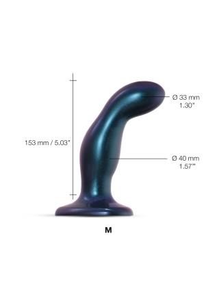 Дилдо Strap-On-Me DILDO PLUG SNAKY METALLIC BLUE, розмір M, діаметр 4 см, ввідна довжина 15,3 см