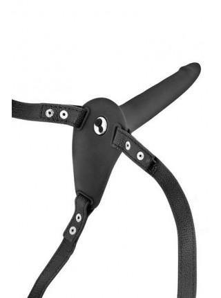 Страпон с вибрацией Fetish Tentation Vibrating Strap-On with Dildo Black, 15х3см