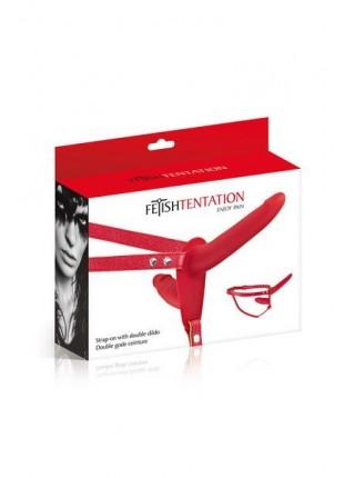 Double strapon for par Fetish Tentation Strap-On with Double Dildo Red