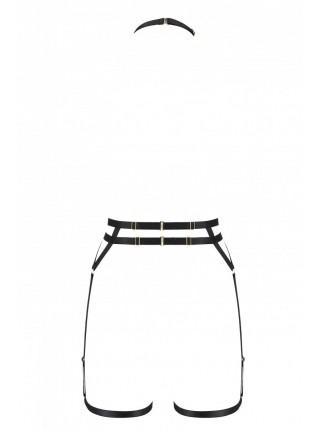 Портупея-стрепы с двойным ремнем DENIRA black L/XL - Passion Exclusive