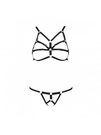 ARMANDA SET BLACK S/M Strepe Set of Lingerie