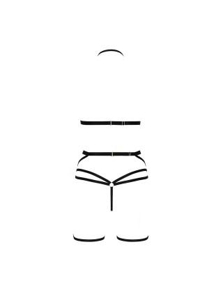 Комплект белья MORGAN SET OpenBra black S/M - Passion Exclusive: стрэпы: трусики, лиф, пояс