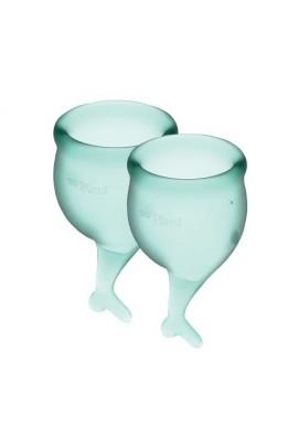 Menstrual Bowls 15ml and 20ml Satisfyer Feel Secure (Dark Green) + Storage Pouch