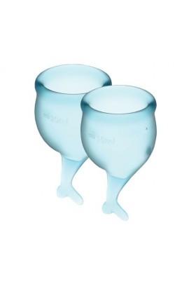 Menstrual Bowls 15ml and 20ml Satisfyer Feel Secure (Light Blue) + Storage Pouch
